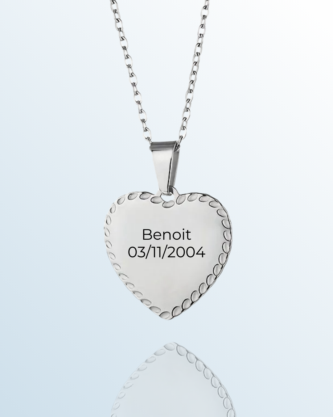 Collier "COEUR À COEUR" personnalisé avec texte gravé