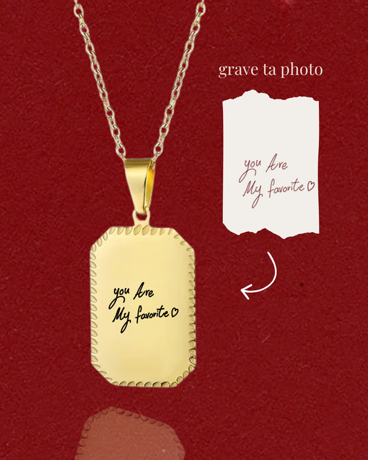 Collier "COUP DE FOUDRE" gravé à partir d'une photo