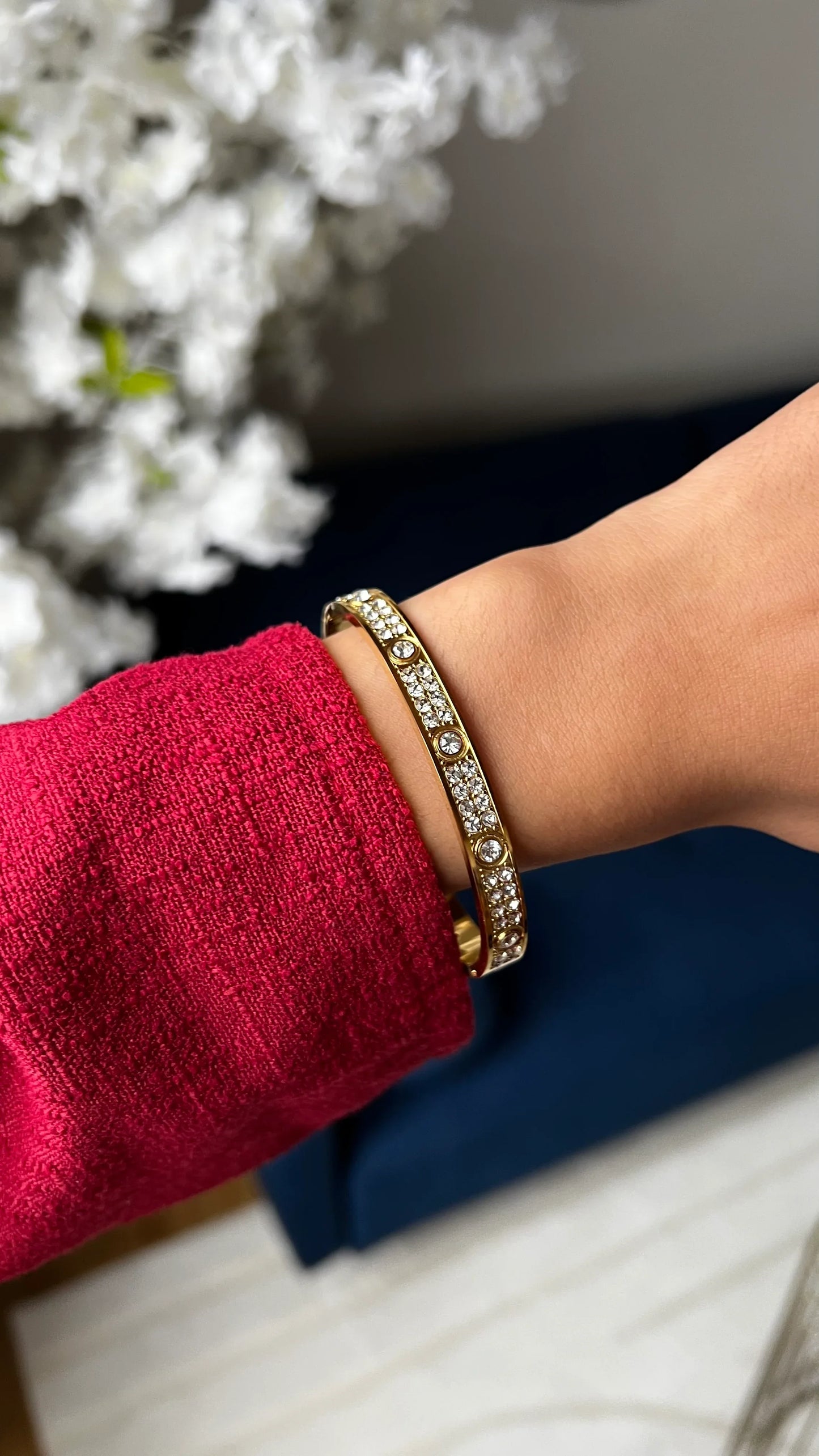 Bracelet Jonc "ANITA" - Bleu Saphir