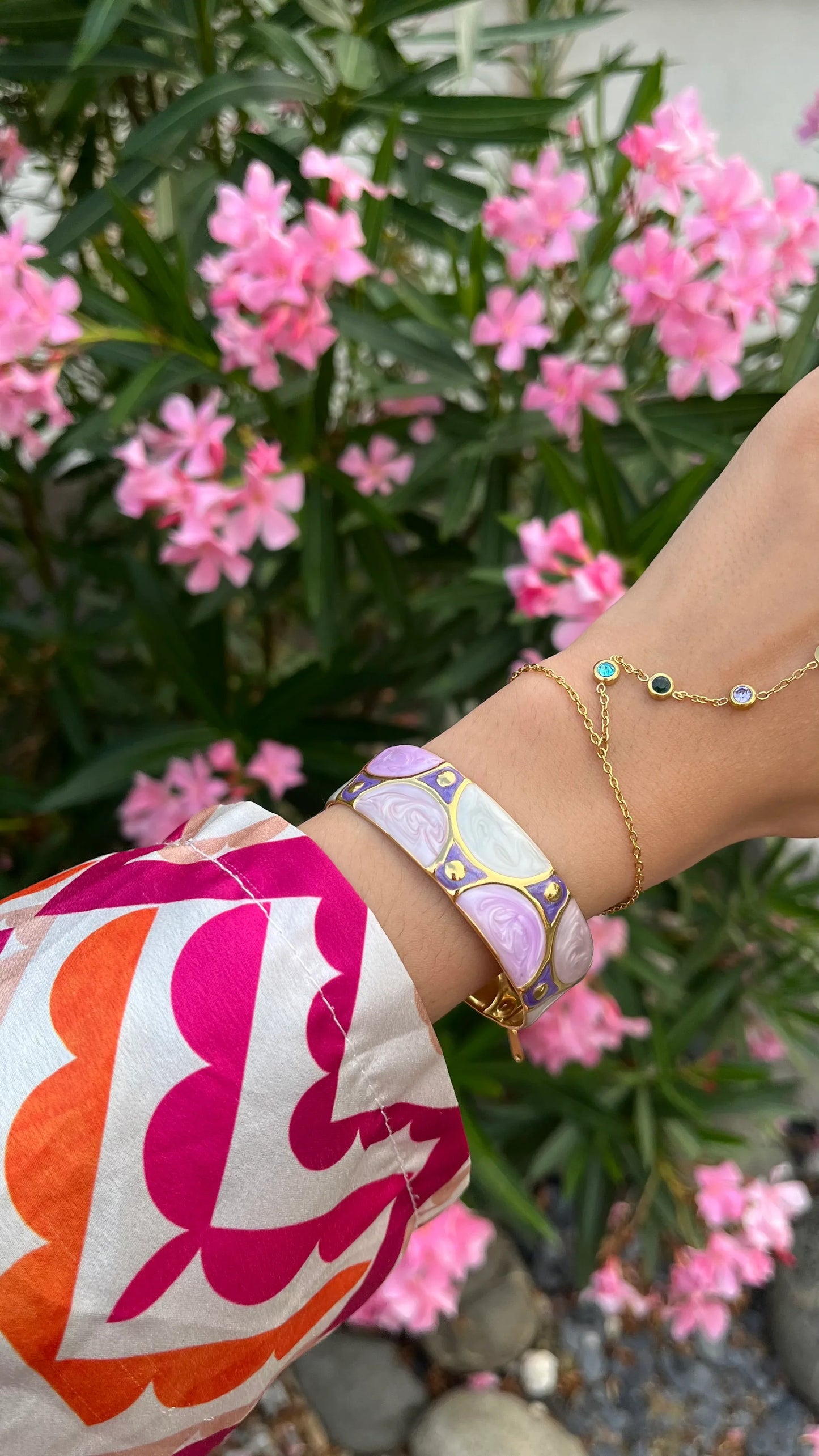 Bracelet Jonc "HORTENSE" · Violet - Bleu Saphir