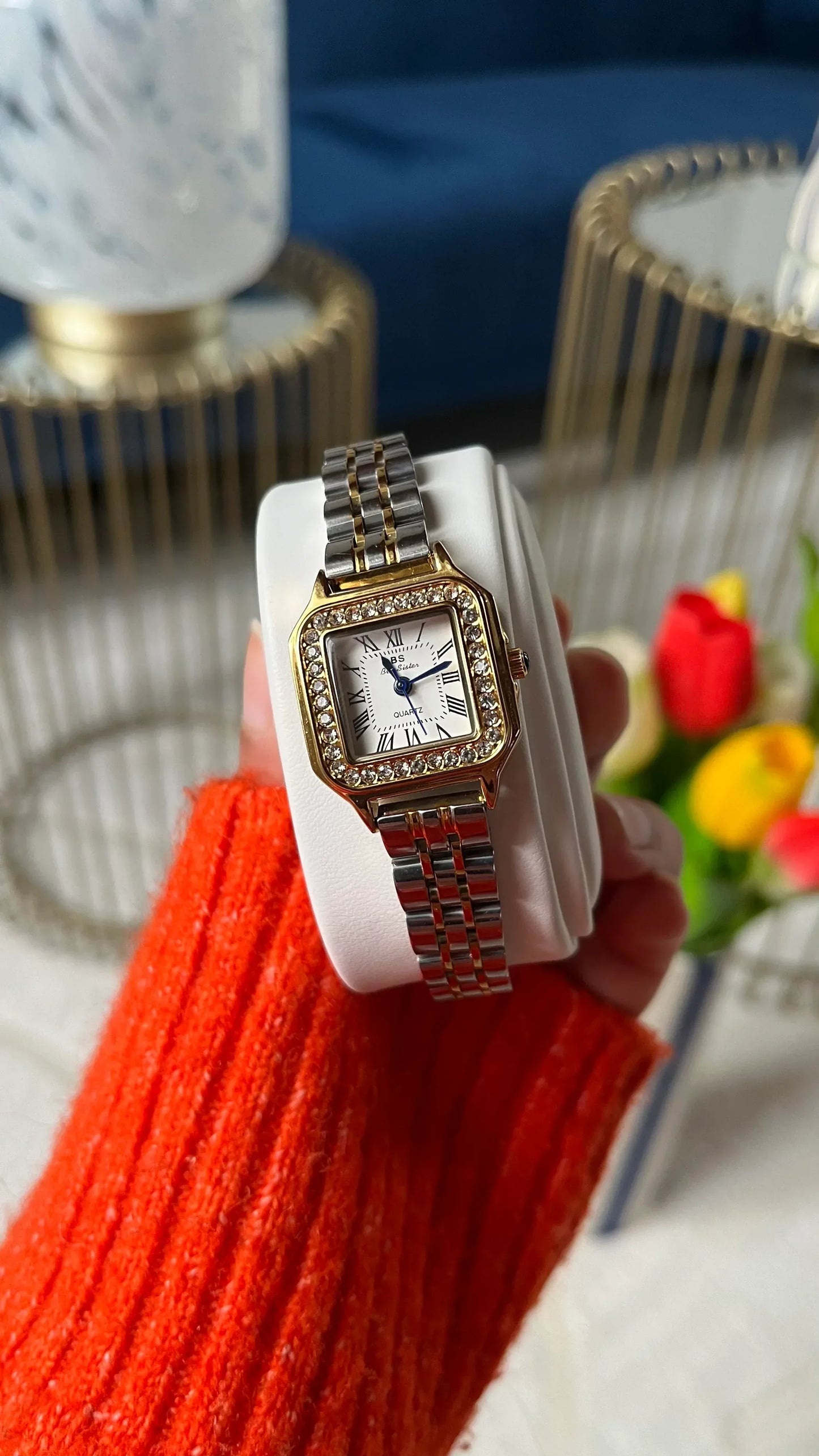 Montre "VICE CITY" · Bicolore (dorée & argentée) - Bleu Saphir