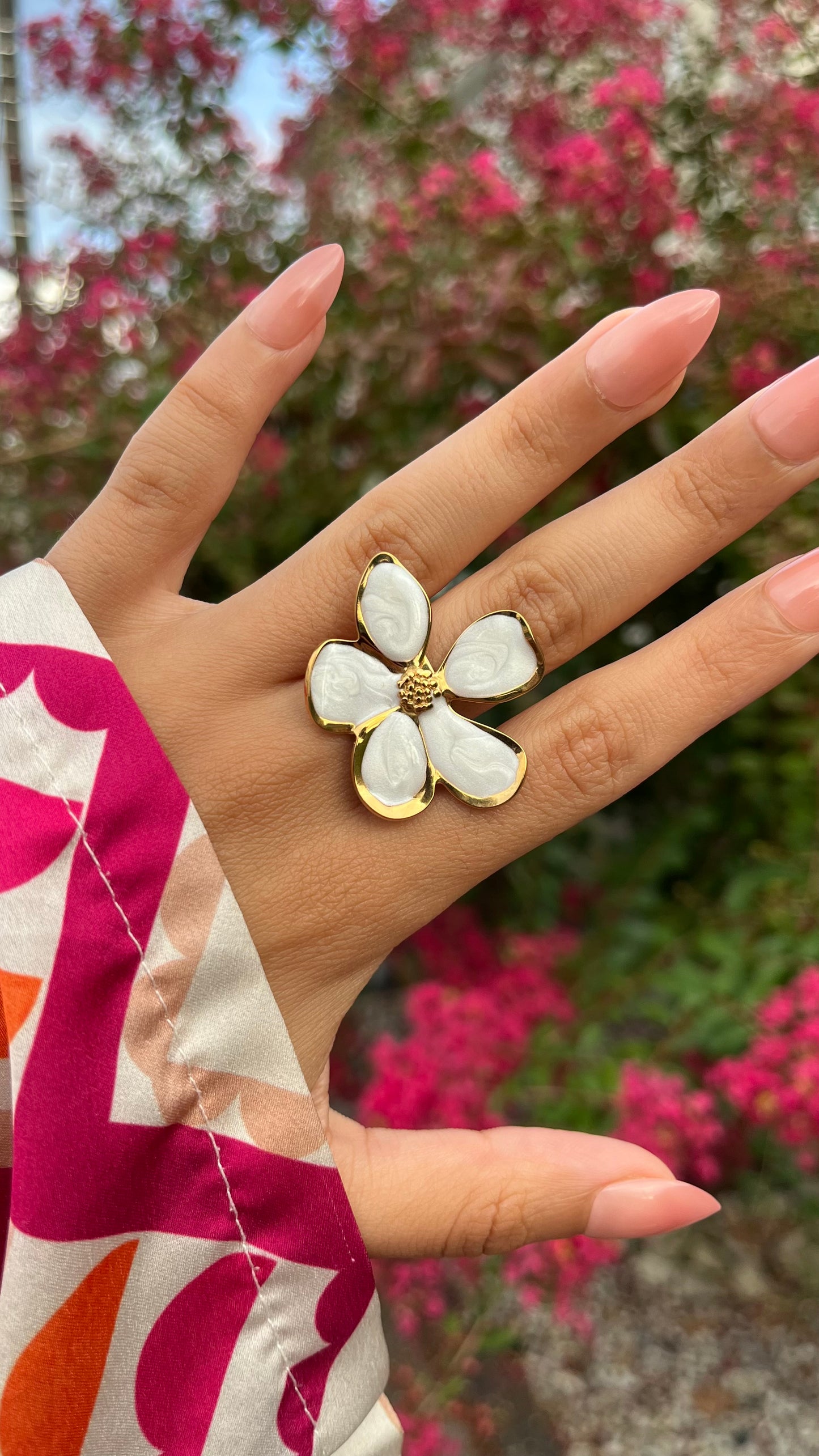 Bague "ROSY" · Blanc - Bleu Saphir