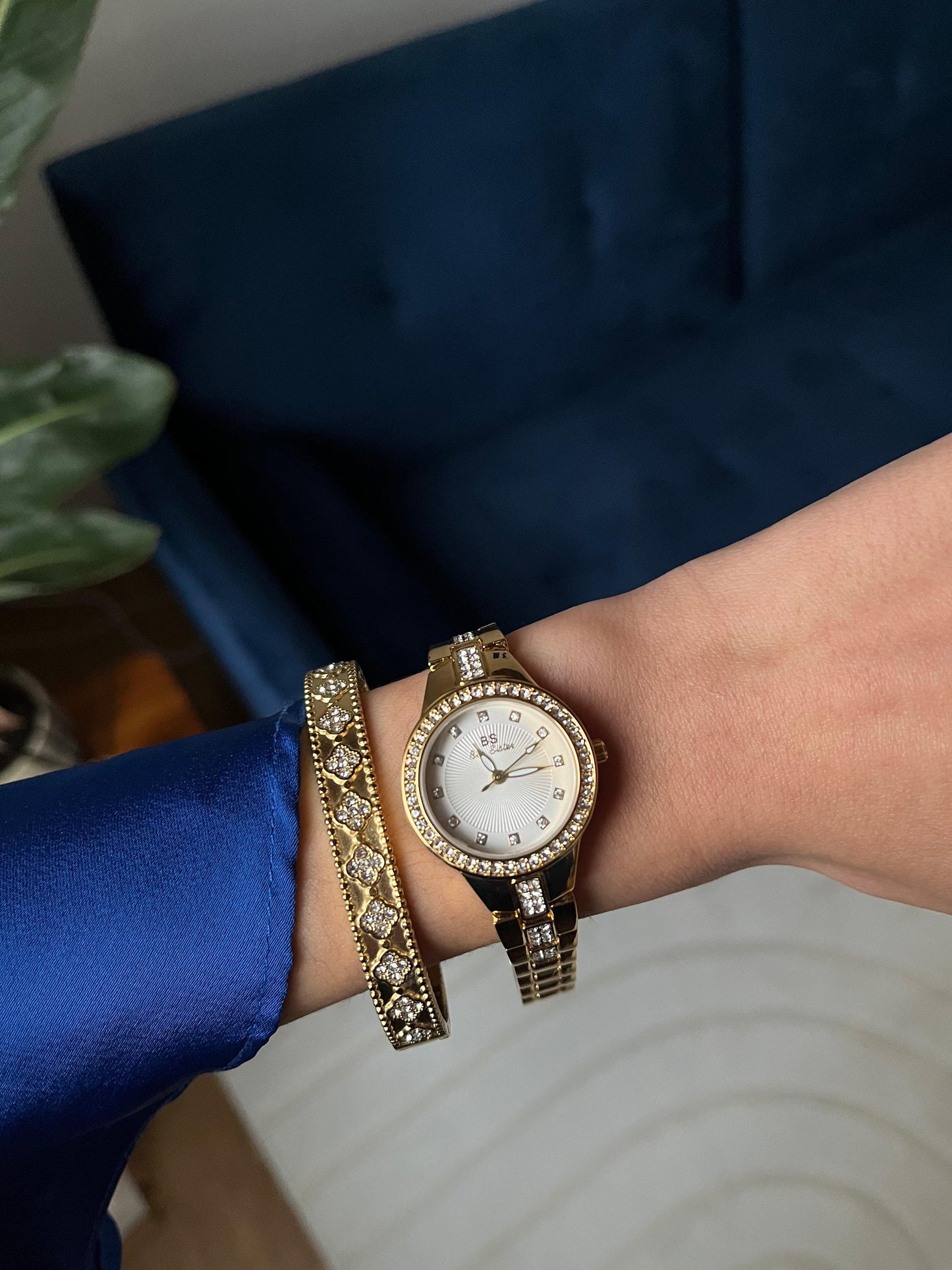 Bracelet jonc "VENDÔME" - Bleu Saphir