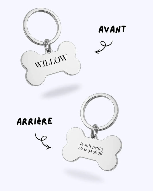 "COMPAGNON" - Médaille pour chien gravée - Bleu Saphir