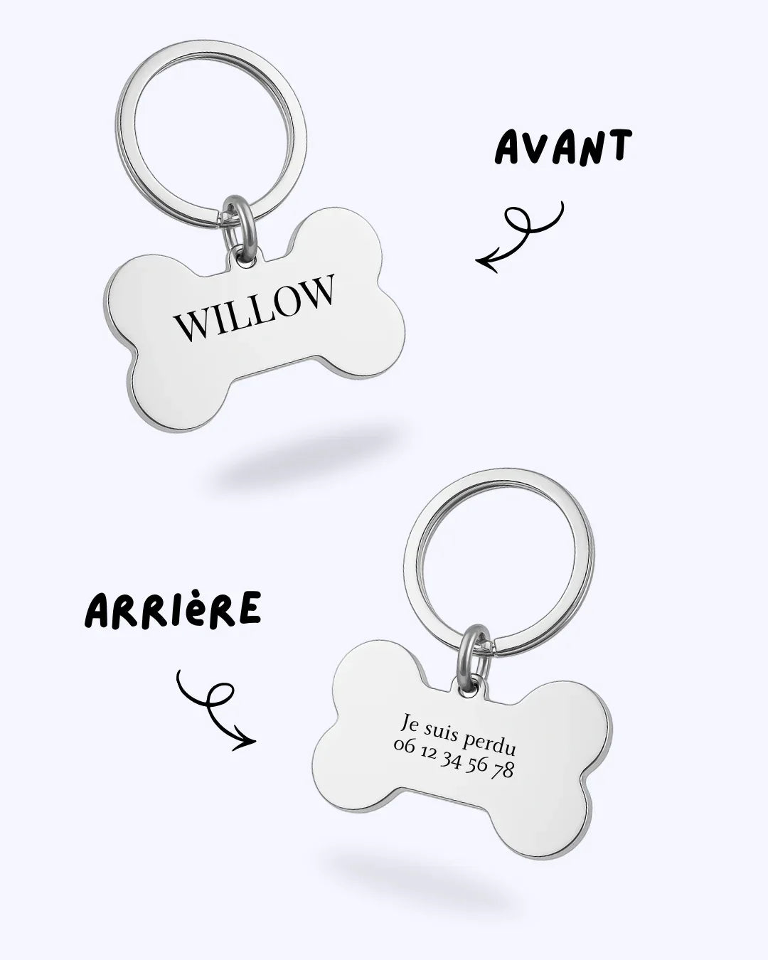 "COMPAGNON" - Médaille pour chien gravée - Bleu Saphir