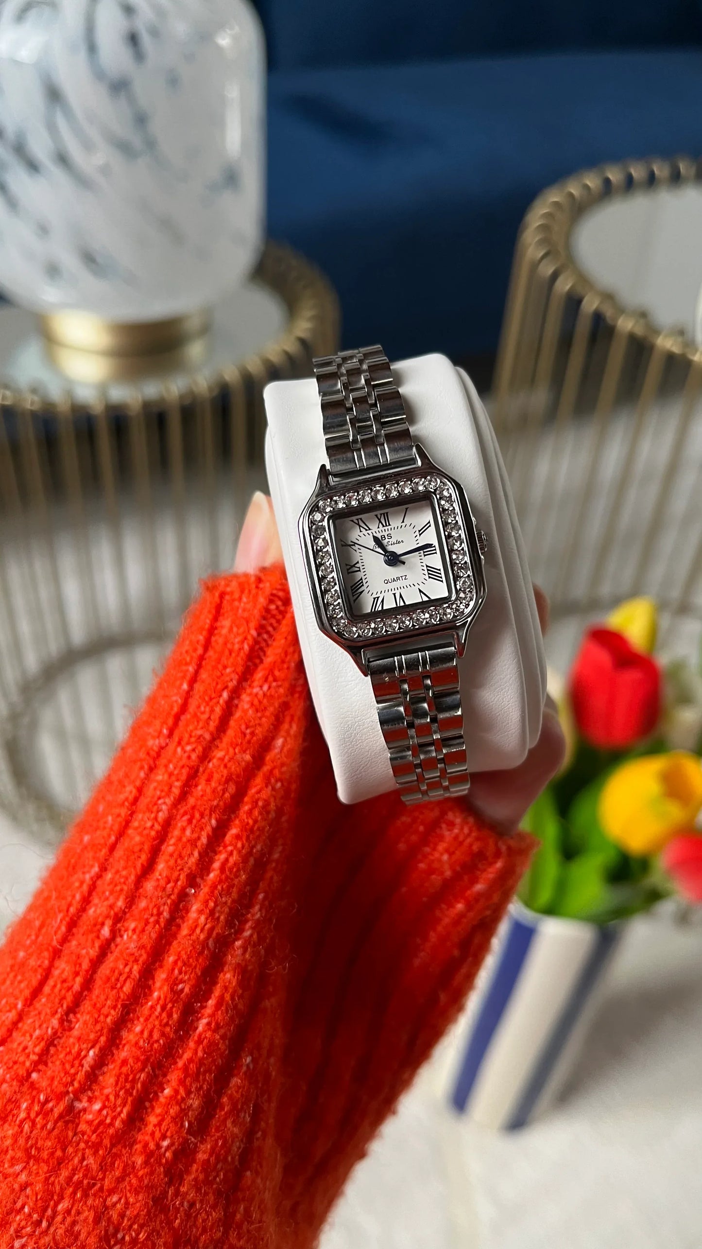 Montre "VICE CITY" · Argentée - Bleu Saphir