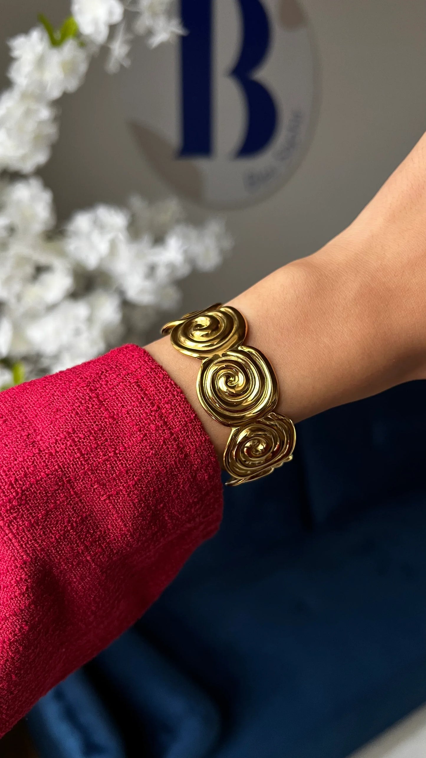 Bracelet Jonc "EVAN" - Bleu Saphir