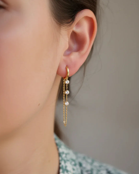 Boucles d'oreilles "QUEEN" - Bleu Saphir