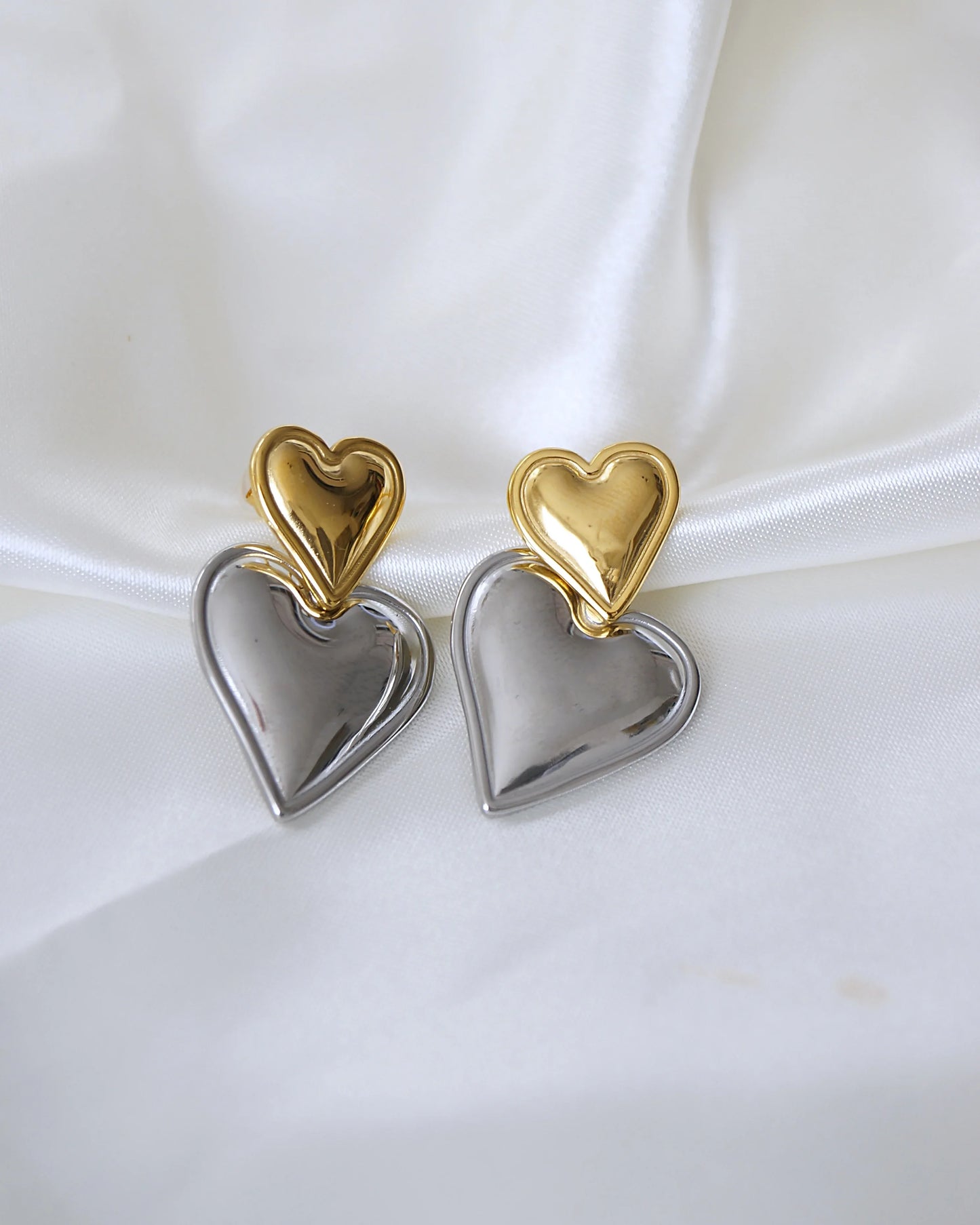 Boucles d'oreilles "MILA" (bicolore) - Bleu Saphir