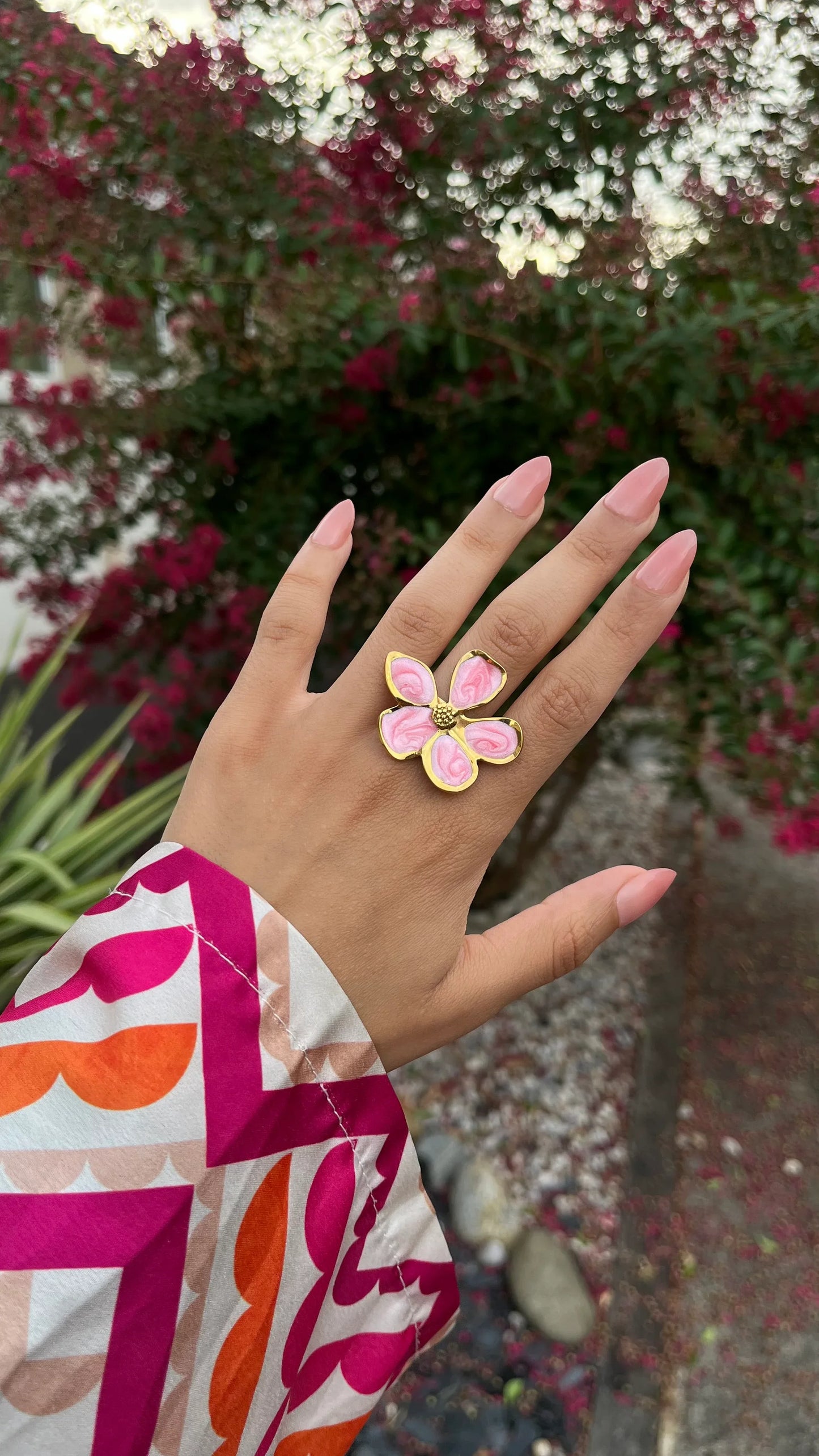 Bague "ROSY" · Rose - Bleu Saphir