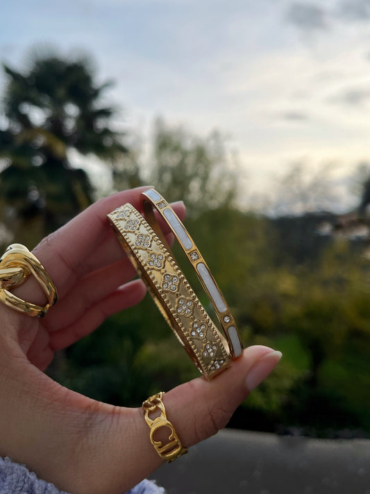 Bracelet jonc "LUXURY" · Doré