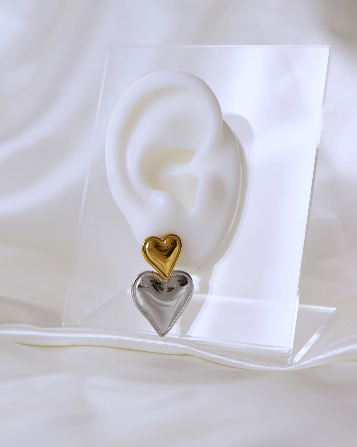 Boucles d'oreilles "MILA" (bicolore) - Bleu Saphir