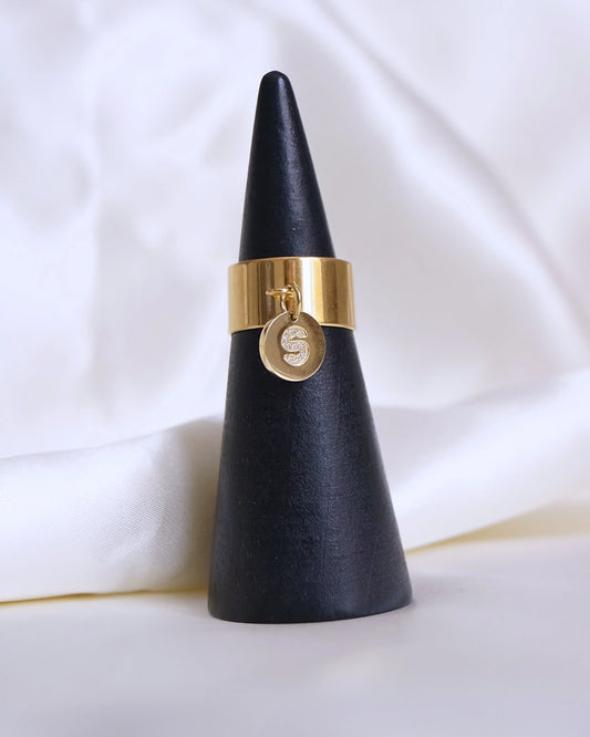 SIGNATURE · Bague breloque personnalisée - Bleu Saphir