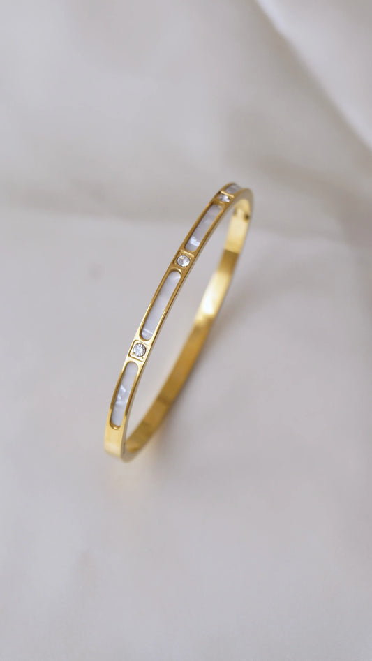 Bracelet jonc "LUXURY" · Doré - Bleu Saphir