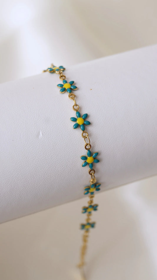 Bracelet "MARGUERITE" · Turquoise - Bleu Saphir