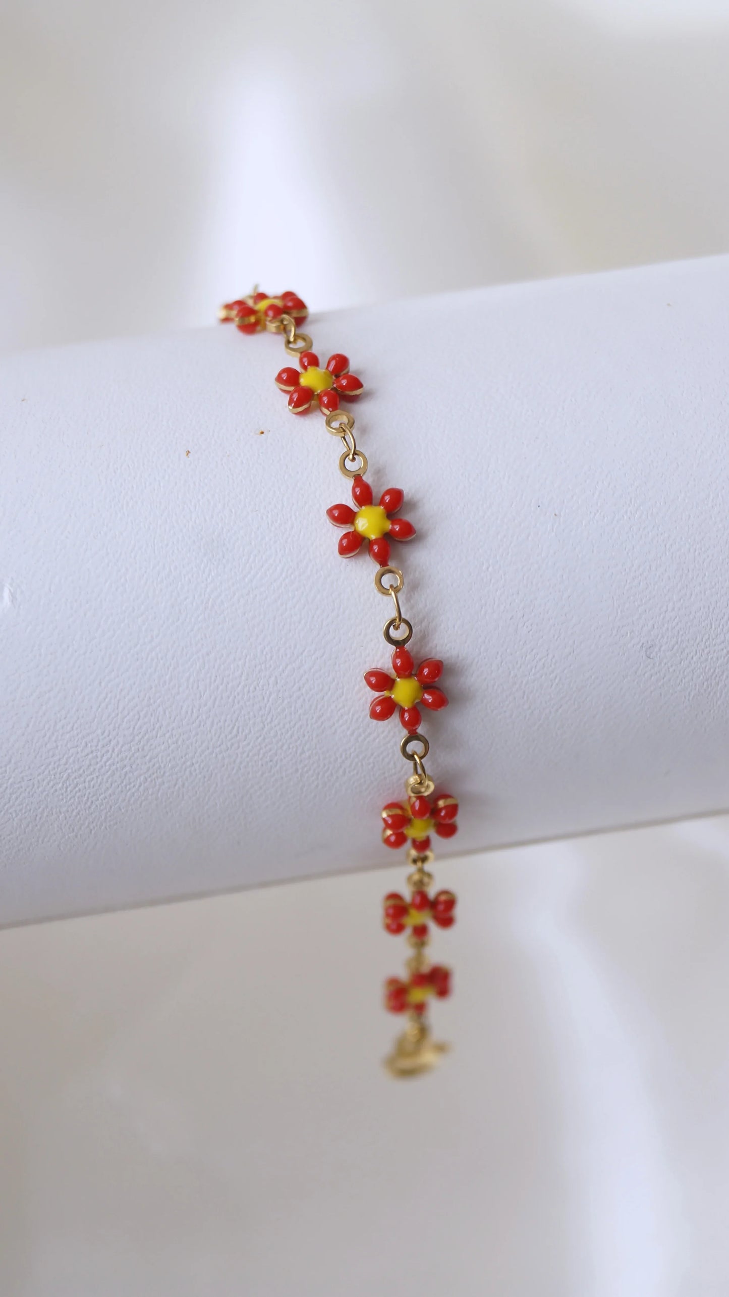 Bracelet "MARGUERITE" · Rouge - Bleu Saphir