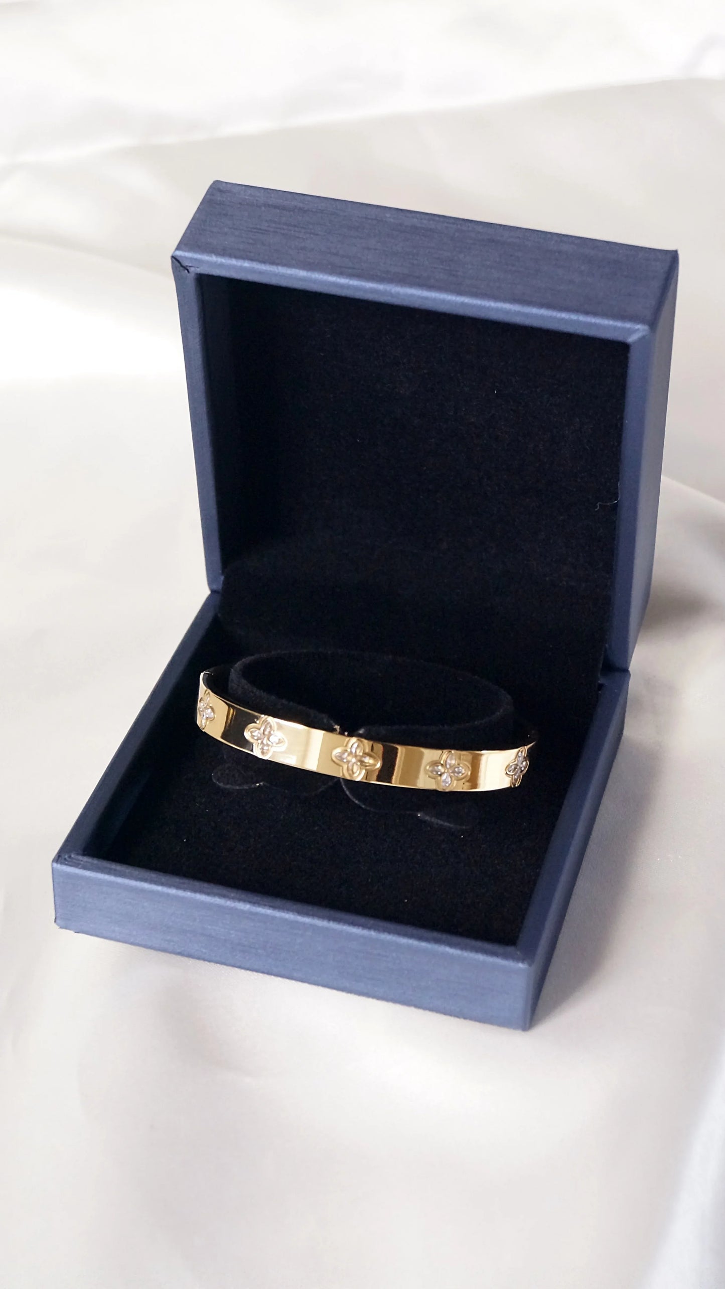 Écrin premium pour jonc - Bleu Saphir