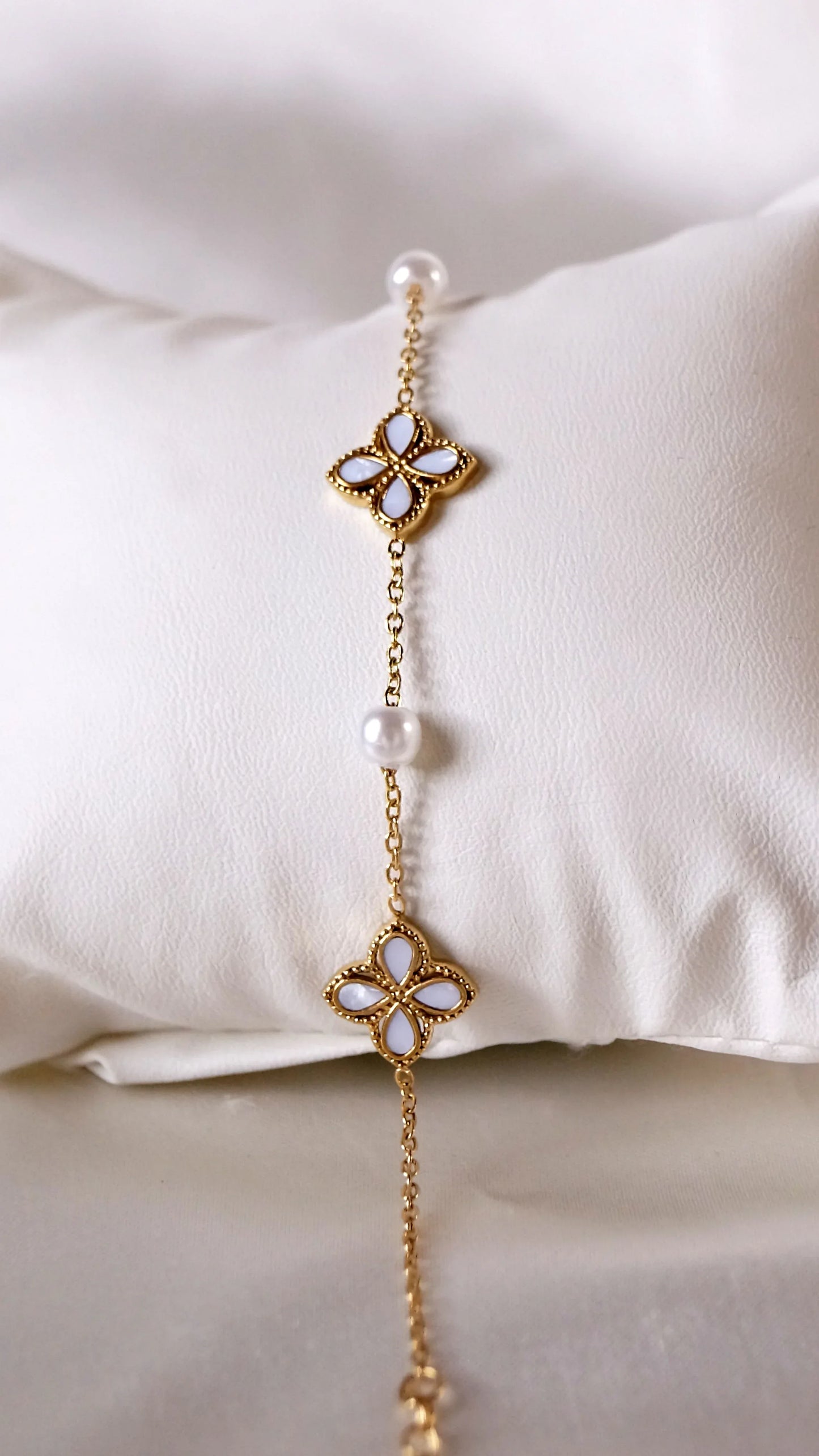 Bracelet "MARIA" perlé - Bleu Saphir