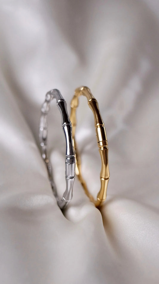 Bracelet Jonc "BAMBOU" - Bleu Saphir