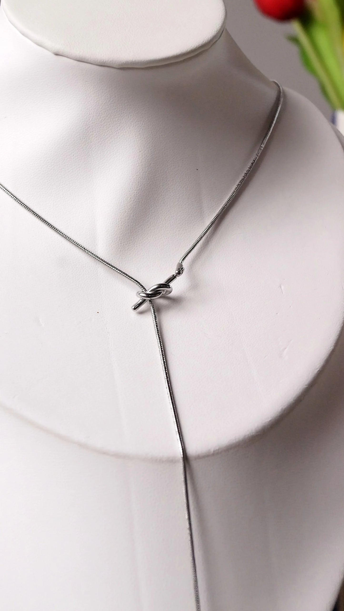 Collier "LILI" · Argenté - Bleu Saphir