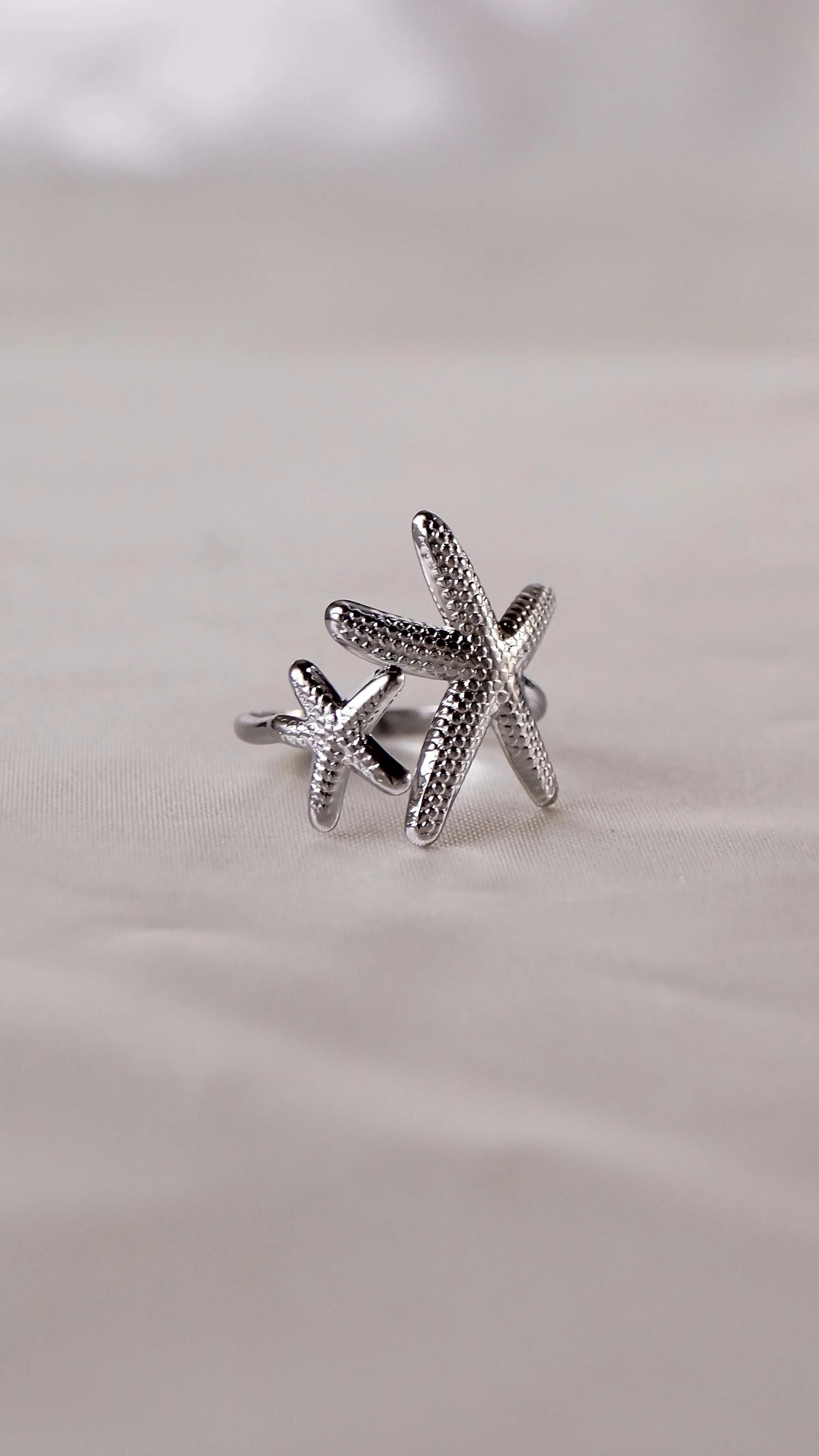 Bague "BAHAR" · Argenté - Bleu Saphir