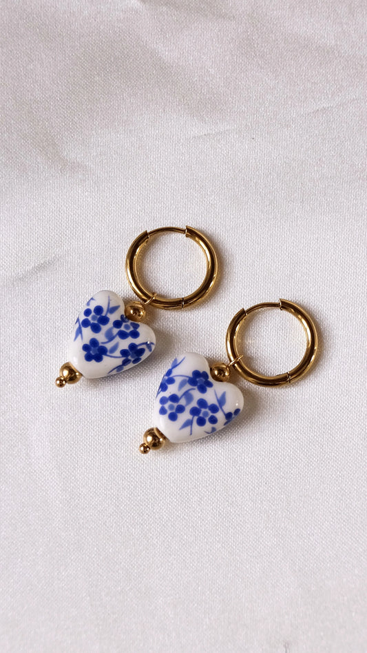 Boucles d'oreilles "BLOOM" - Bleu Saphir