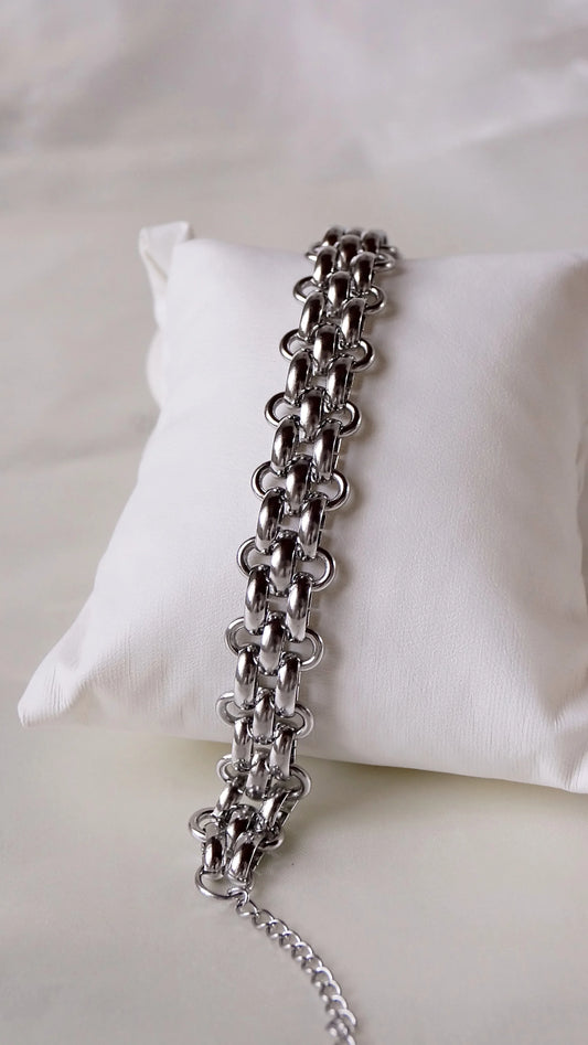 Bracelet "FANY" · Argenté - Bleu Saphir