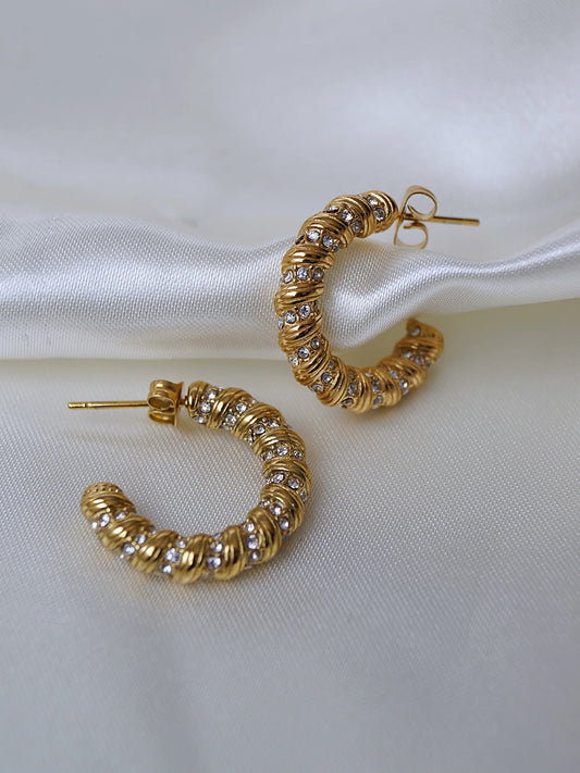 Boucles d'oreilles "TOULOUSE" - Bleu Saphir