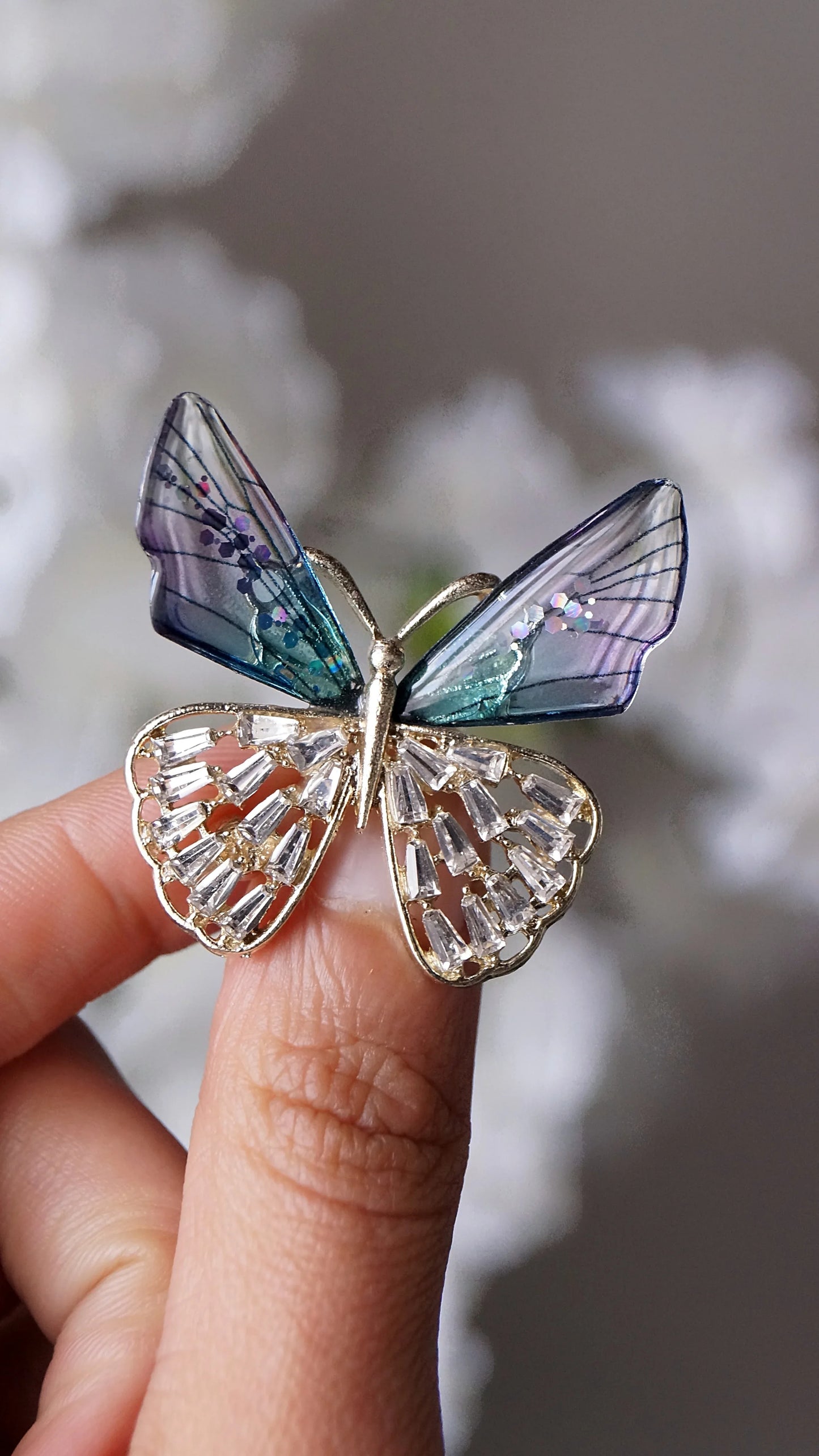 Broche "PAPILLON" - Bleu Saphir