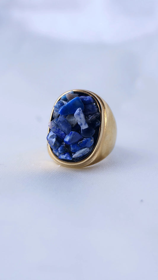 Bague "MARINE" - Bleu Saphir