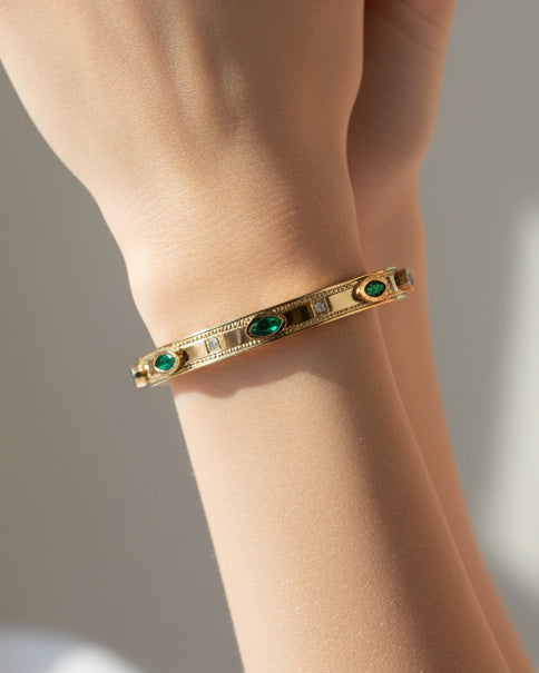 Bracelet Jonc "ÉMERAUDE" - Bleu Saphir