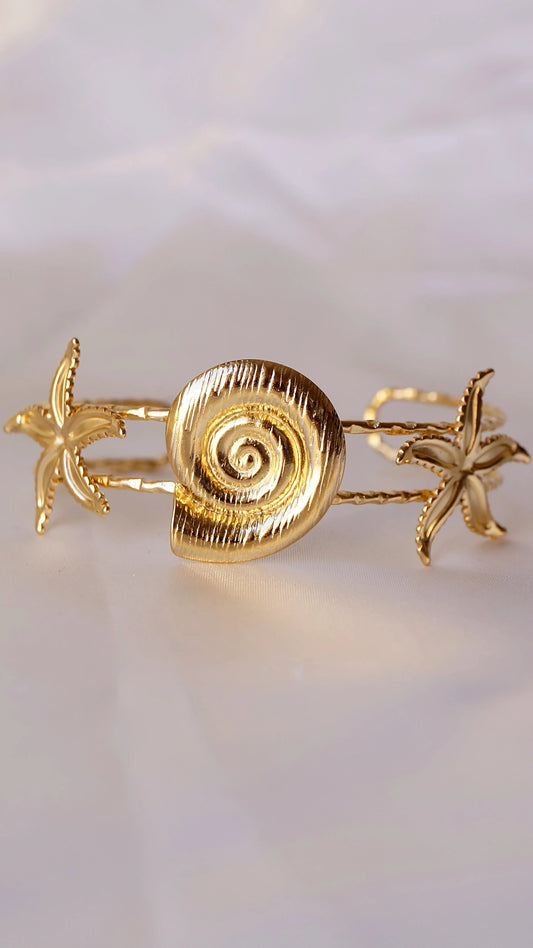 Bracelet jonc "CALYPSO" (ajustable) - Bleu Saphir