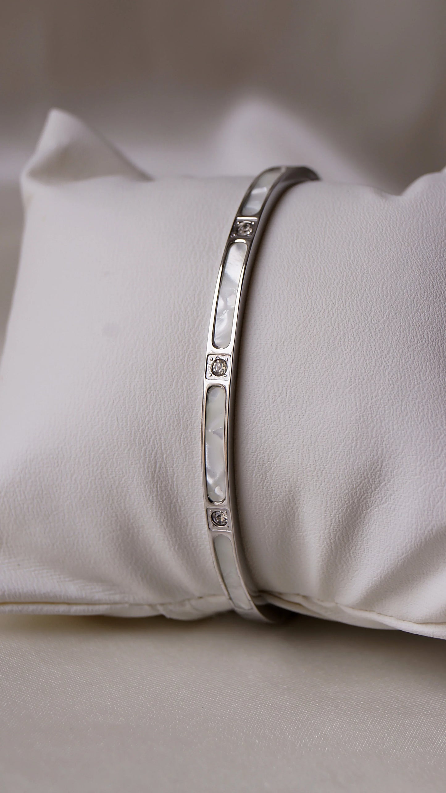 Bracelet jonc "LUXURY" · argenté - Bleu Saphir