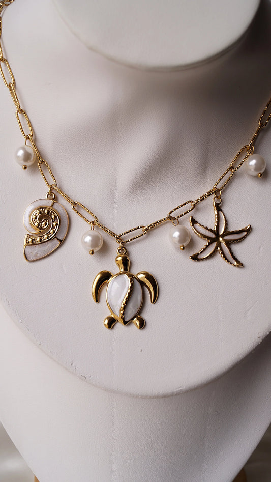 Collier "SOLEIL NACRÉ" - Bleu Saphir