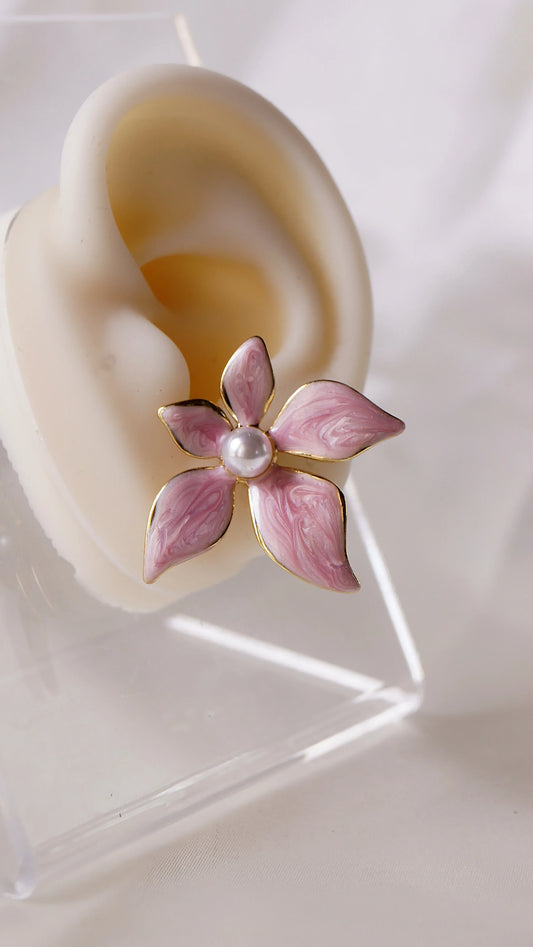 Boucles d'oreilles "FLOWER" · Lila - Bleu Saphir