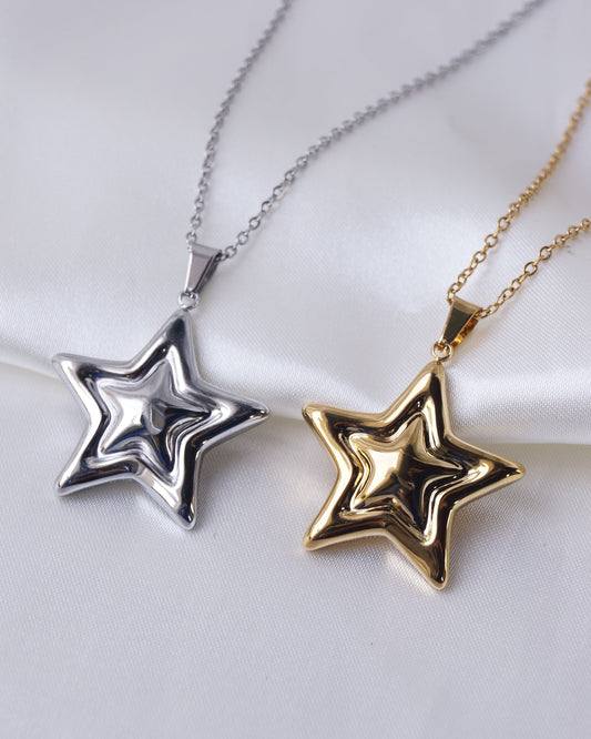 Collier BIANCA élégant acier inoxydable style italien raffiné Bleu Saphir bijoux bijou en acier inoxydable pas cher