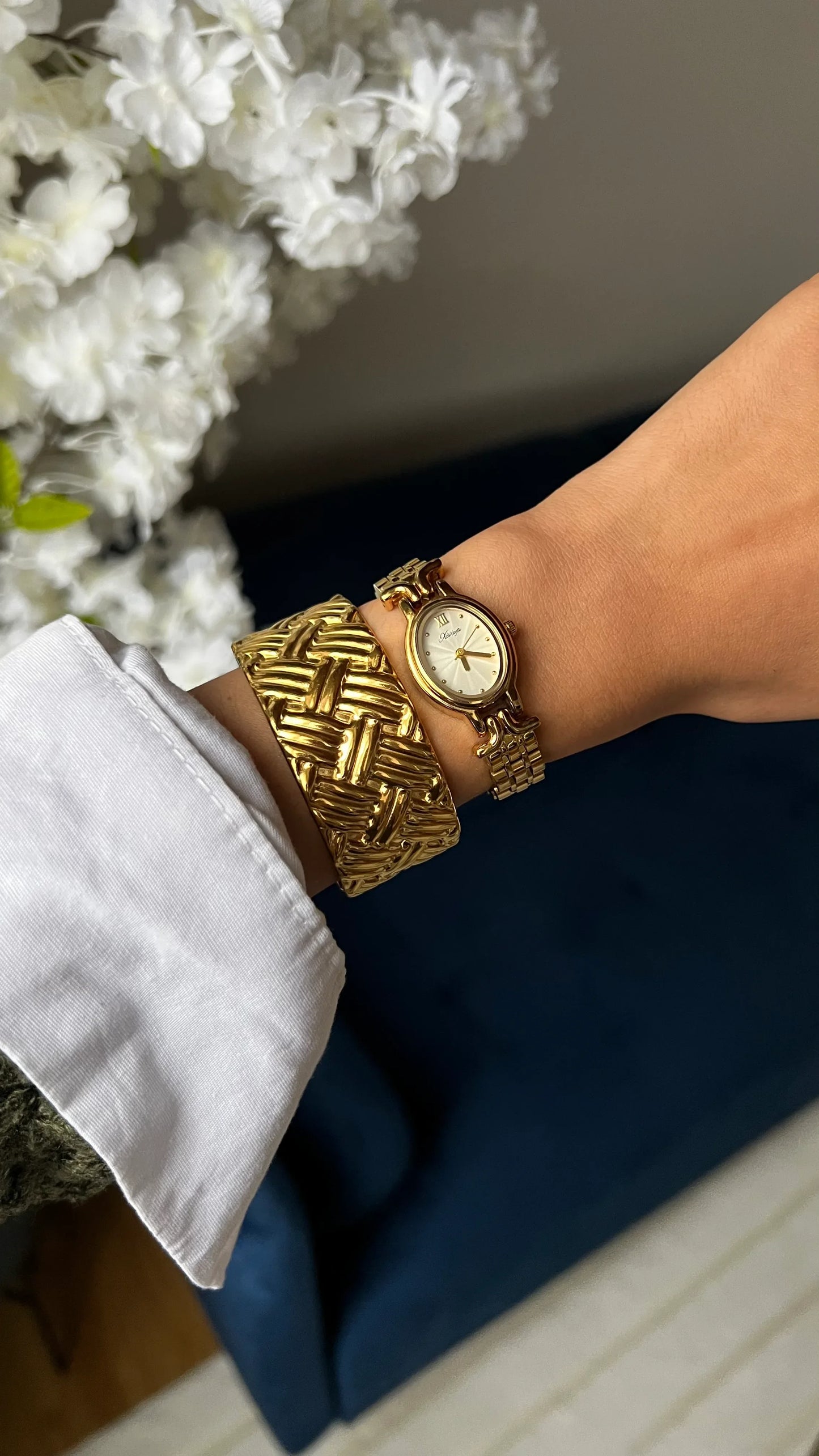 Bracelet jonc "NELA" - Bleu Saphir