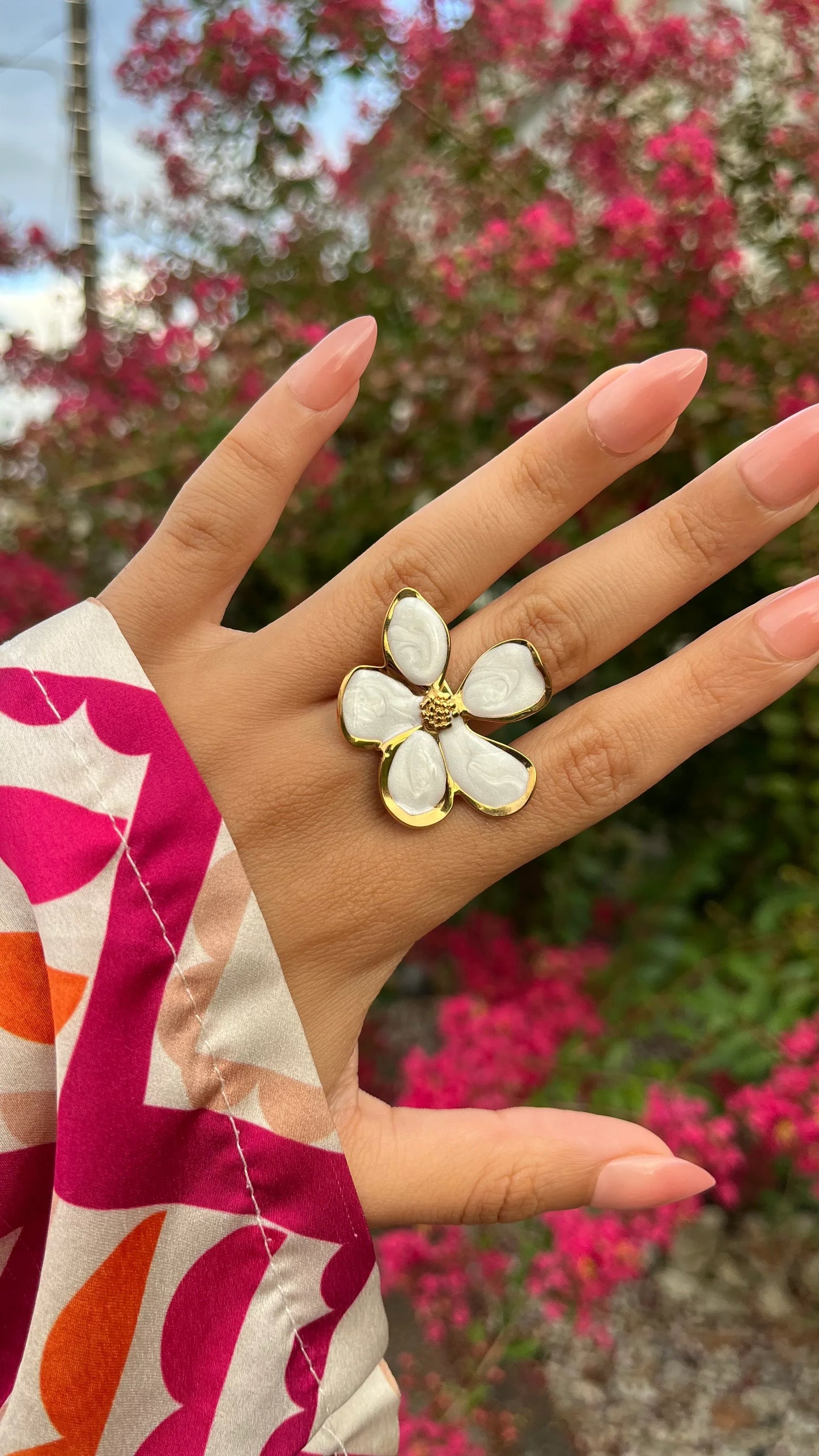 Bague "ROSY" · Blanc - Bleu Saphir