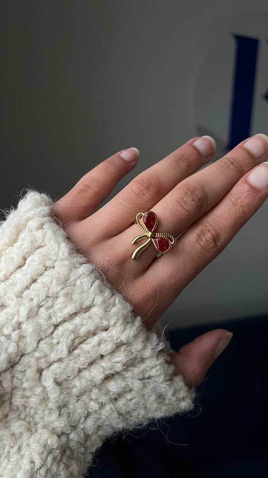 Bague « NOEUD » • Rouge bordeaux
