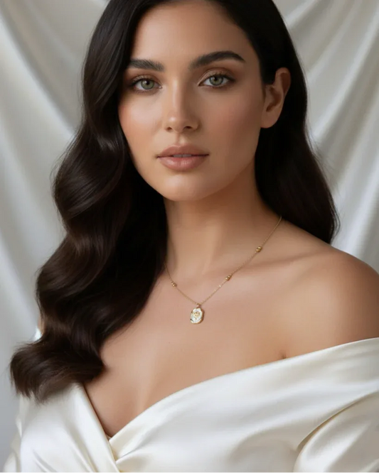 Collier "ROSE ETERNELLE" - Bleu Saphir