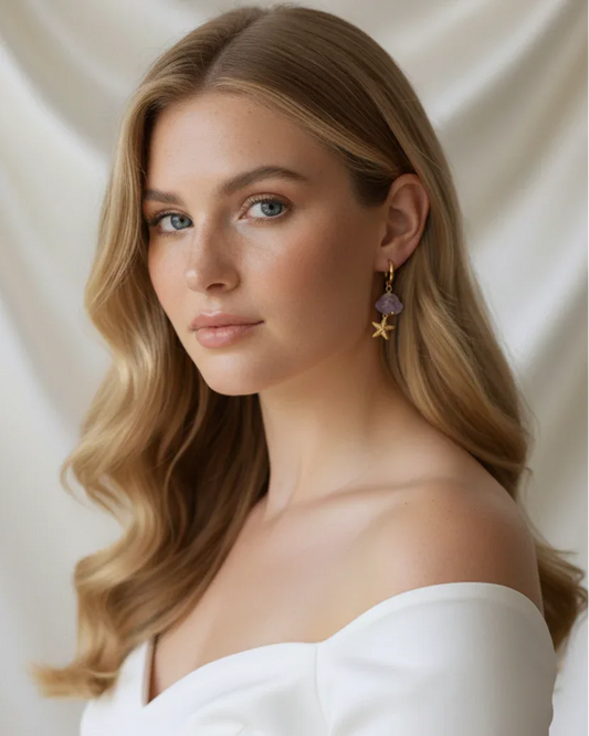 Boucles d'oreilles "VIOLETTE" - Bleu Saphir