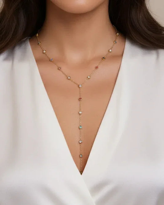 Collier "JENNIE" - Bleu Saphir