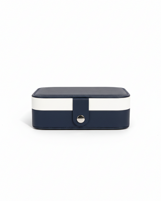 Boite à bijoux "La Raffinée" (Bleue et blanche)
