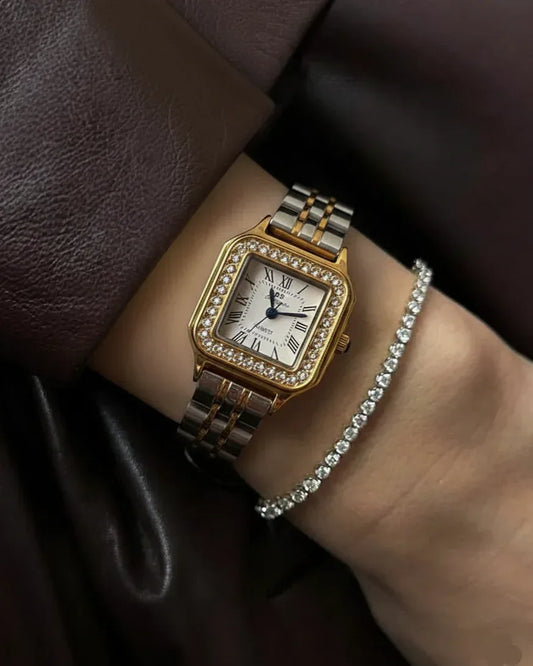 Montre "VICE CITY" · Bicolore (dorée & argentée) - Bleu Saphir