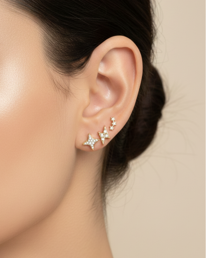 Boucles d'oreilles "BOSTON" - Compo 3 trous exclusive vendue par paire