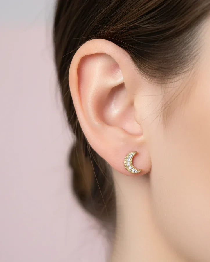 Boucles d'oreilles "LUNE" - Bleu Saphir