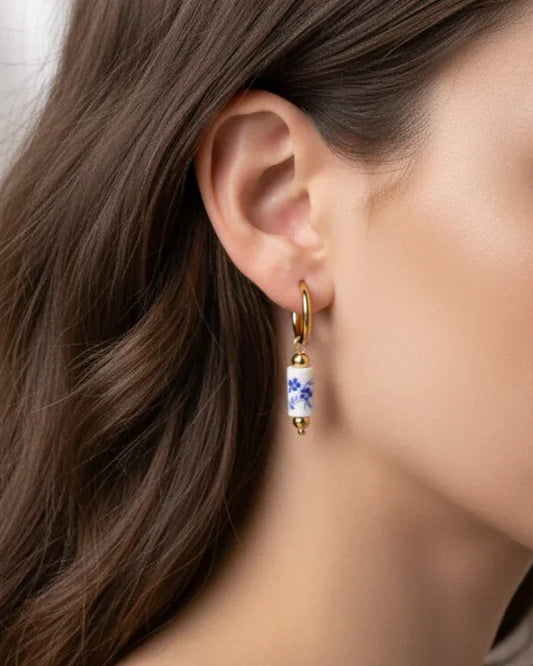 Boucles d'oreilles "SANTORINI" - Bleu Saphir
