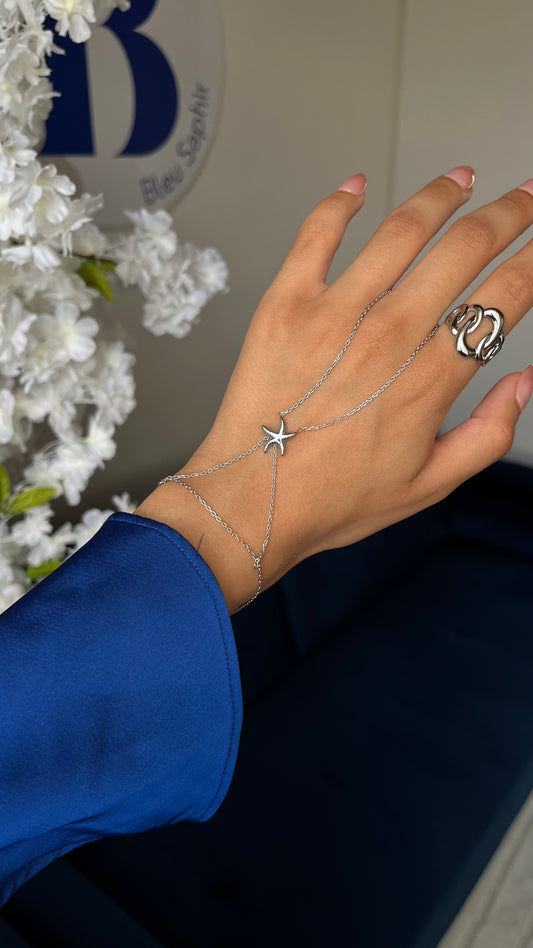 Chaine de main "LUNA" · Argentée