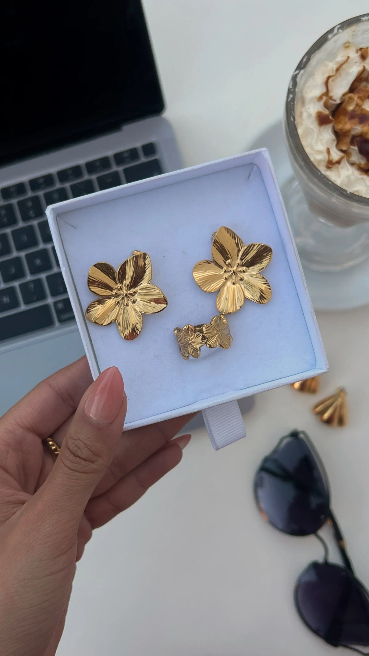 Coffret Parure "IRIS" - Bleu Saphir