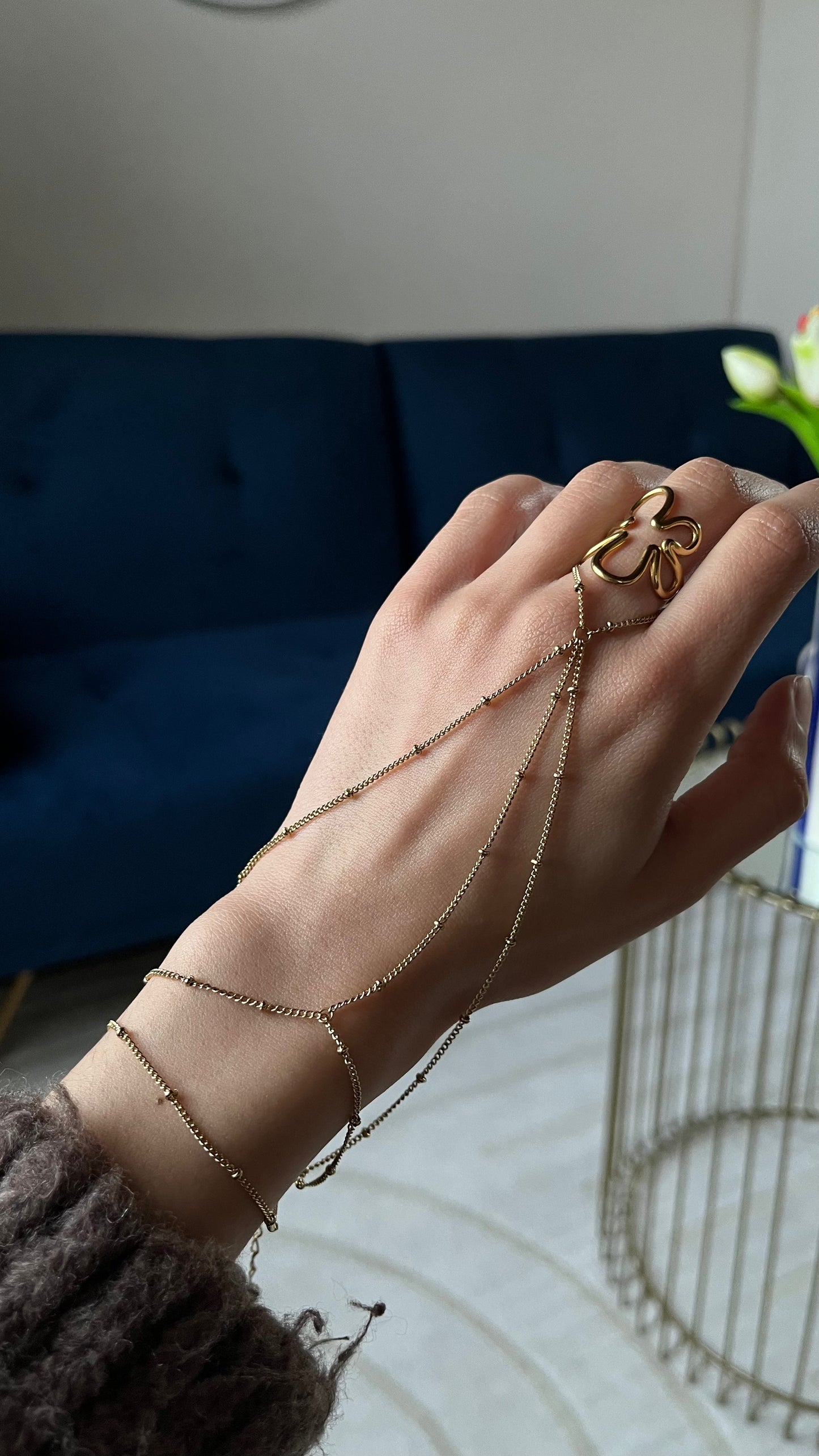 Chaine de main "AMBER" - doré